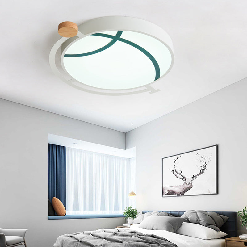 Cartoon Tellurion Design Flush Mount Lighting Acrylic LED Bedroom Flush Ceiling Light in Green/Gray Clearhalo 'Ceiling Lights' 'Close To Ceiling Lights' 'Close to ceiling' 'Flush mount' Lighting' 216351