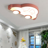 LED Indoor Flushmount Light with Car Acrylic Shade Cartoon Stylish Blue/Pink Ceiling Lamp in Warm/White Light Clearhalo 'Ceiling Lights' 'Close To Ceiling Lights' 'Close to ceiling' 'Flush mount' Lighting' 216480