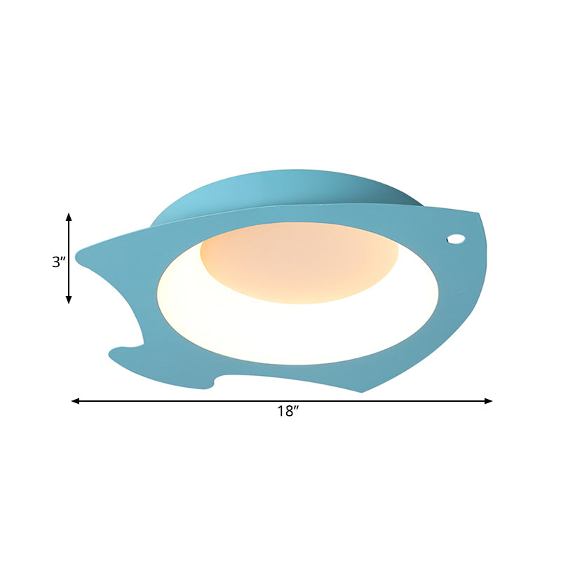 Blue Fish Shaped Flushmount Lamp Cartoon LED Silicone Ceiling Mounted Light for Children Room Clearhalo 'Ceiling Lights' 'Close To Ceiling Lights' 'Close to ceiling' 'Flush mount' Lighting' 216580