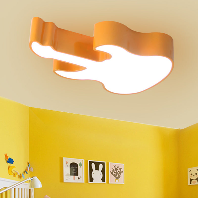 Red/Orange Guitar Flush Ceiling Light Contemporary LED Acrylic Ceiling Lamp for Kindergarten, Warm/White Light Clearhalo 'Ceiling Lights' 'Close To Ceiling Lights' 'Close to ceiling' 'Flush mount' Lighting' 216702