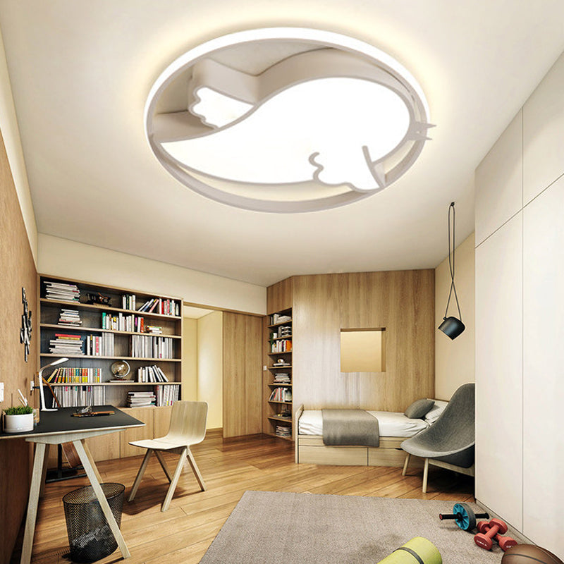 Bird Shaped Flushmount Light Kids Acrylic LED Blue/Pink Ceiling Light Fixture with Metal Ring for Child Bedroom Clearhalo 'Ceiling Lights' 'Close To Ceiling Lights' 'Close to ceiling' 'Flush mount' Lighting' 216795