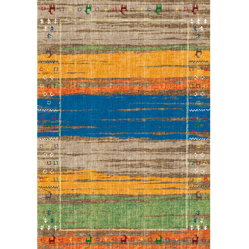 Multi Color Bohemian Rug Polypropylene Colorblock Tribal Print Rug Machine Washable Anti-Slip Backing Stain Resistant Carpet for Sitting Room Royal Blue Clearhalo 'Area Rug' 'Bohemian' 'Rugs' Rug' 2170106