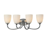 Cup Shape White Glass Sconce Light Traditional 3/4 Lights Bathroom Vanity Lighting Fixture in Black/Chrome Clearhalo 'Vanity Lights' 'Wall Lights' Lighting' 217010