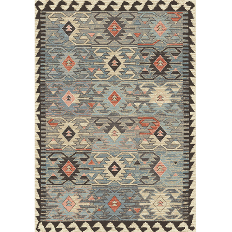 Multi Color Bohemian Rug Polypropylene Colorblock Tribal Print Rug Machine Washable Anti-Slip Backing Stain Resistant Carpet for Sitting Room Light Blue Clearhalo 'Area Rug' 'Bohemian' 'Rugs' Rug' 2170111