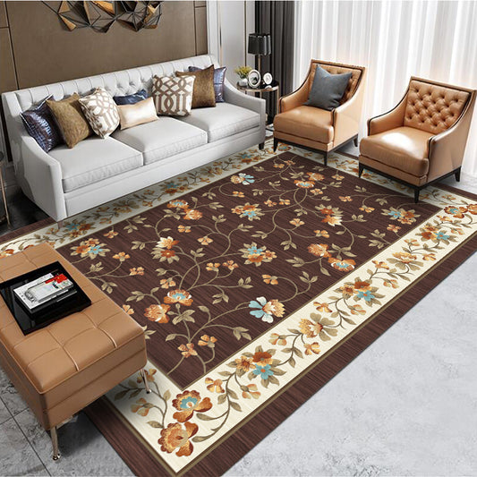 Vintage Blossom Print Rug Multi-Color Oriental Carpet Polypropylene Anti-Slip Stain Resistant Machine Washable Rug for Tearoom Green Clearhalo 'Area Rug' 'Rug' 2170424