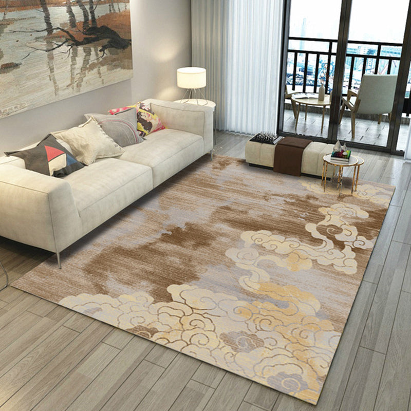 Asian Abstract Painting Rug Multi-Color Polypropylene Carpet Machine Washable Anti-Slip Backing Stain Resistant Rug for Great Room Coffee Clearhalo 'Area Rug' 'Rug' 2170456