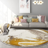 Artistic Abstract Print Rug Yellow Retro Carpet Polypropylene Stain Resistant Machine Washable Anti-Slip Backing Rug for Bedroom Clearhalo 'Area Rug' 'Rug' 2170496