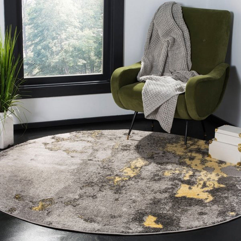 Dark Grey Industrial Style Rug Synthetics Mottled Look Abstract
