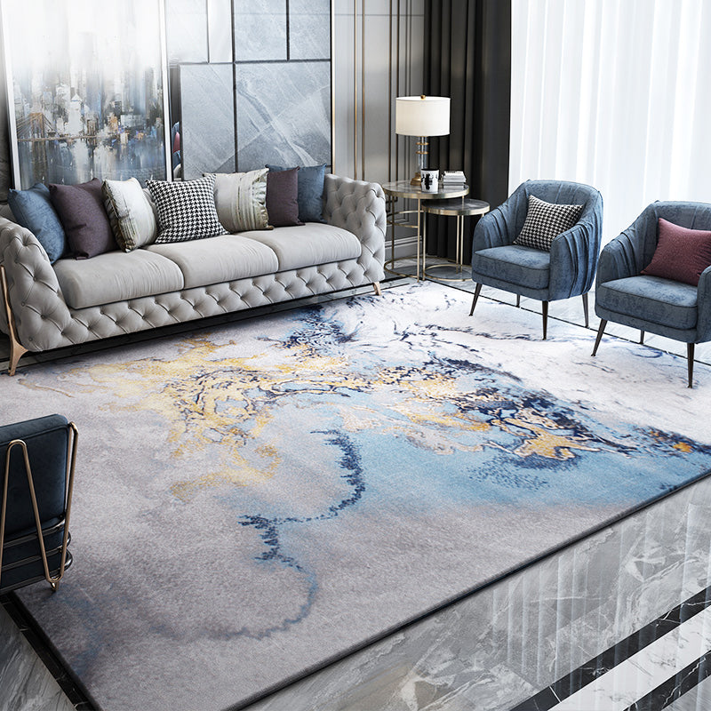 Artistry Steampunk Rug Multi Color Abstract Carpet Non-Slip Backing Washable Pet Friendly Rug for Home Blue Clearhalo 'Area Rug' 'Rug' 2170835