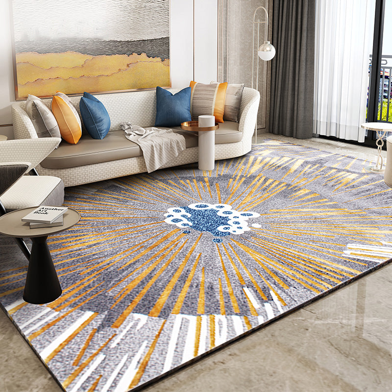 Artistry Steampunk Rug Multi Color Abstract Carpet Non-Slip Backing Washable Pet Friendly Rug for Home Gold Clearhalo 'Area Rug' 'Rug' 2170845