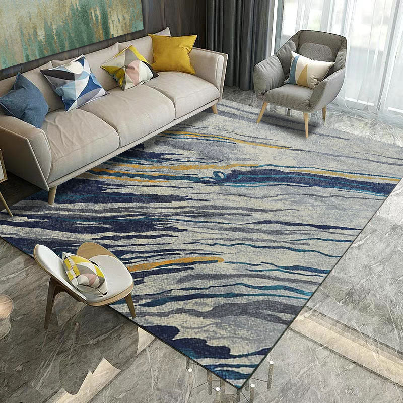 Aesthetics Abstract Area Rug Multi Colored Industrial Rug Synthetics Anti-Slip Stain Resistant Machine Washable Rug for Living Room Navy Clearhalo 'Area Rug' 'Rug' 2170846