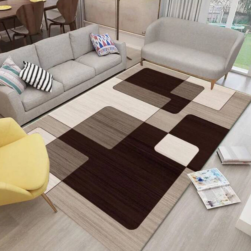 Aesthetics Abstract Area Rug Multi Colored Industrial Rug Synthetics Anti-Slip Stain Resistant Machine Washable Rug for Living Room Dark Brown Clearhalo 'Area Rug' 'Rug' 2170852