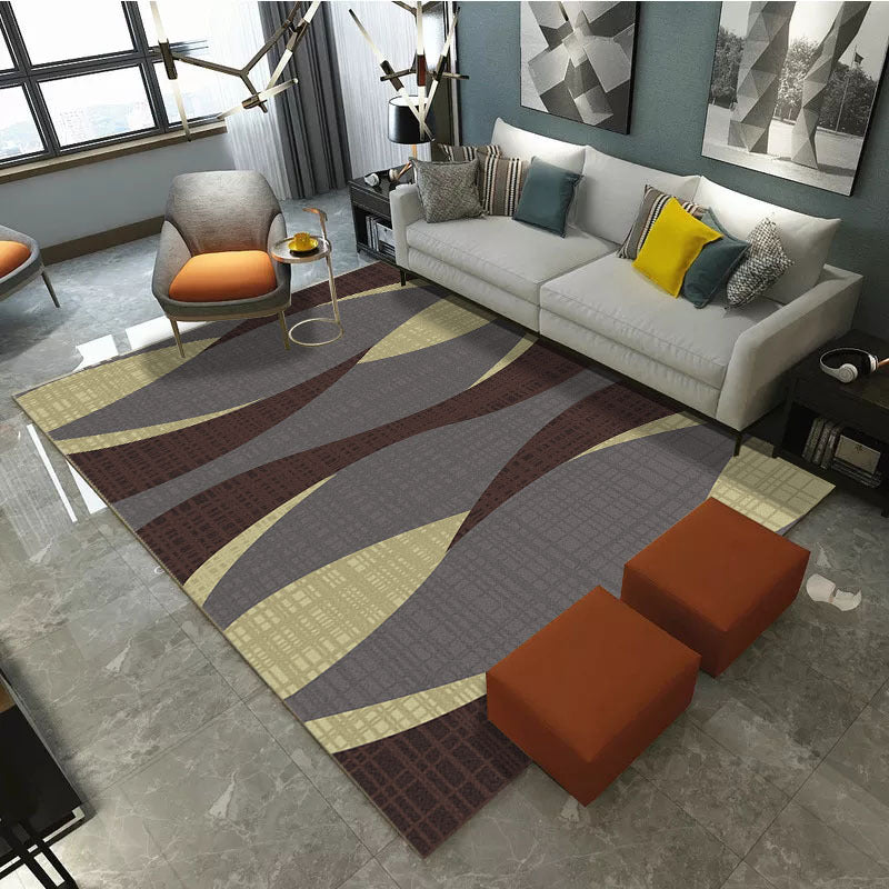 Aesthetics Abstract Area Rug Multi Colored Industrial Rug Synthetics Anti-Slip Stain Resistant Machine Washable Rug for Living Room Dark Gray Clearhalo 'Area Rug' 'Rug' 2170856