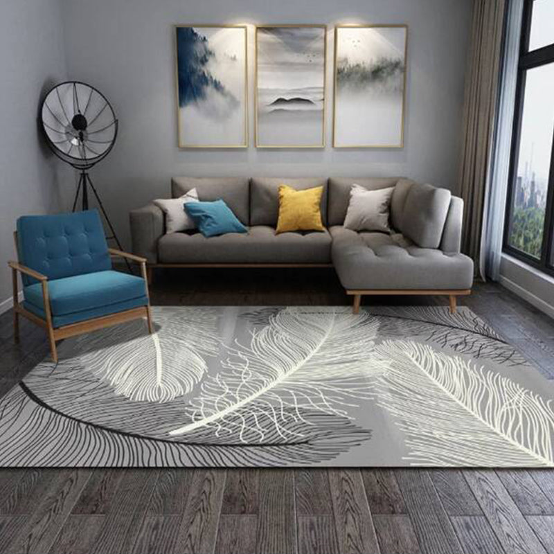 Aesthetics Abstract Area Rug Multi Colored Industrial Rug Synthetics Anti-Slip Stain Resistant Machine Washable Rug for Living Room Light Gray Clearhalo 'Area Rug' 'Rug' 2170857