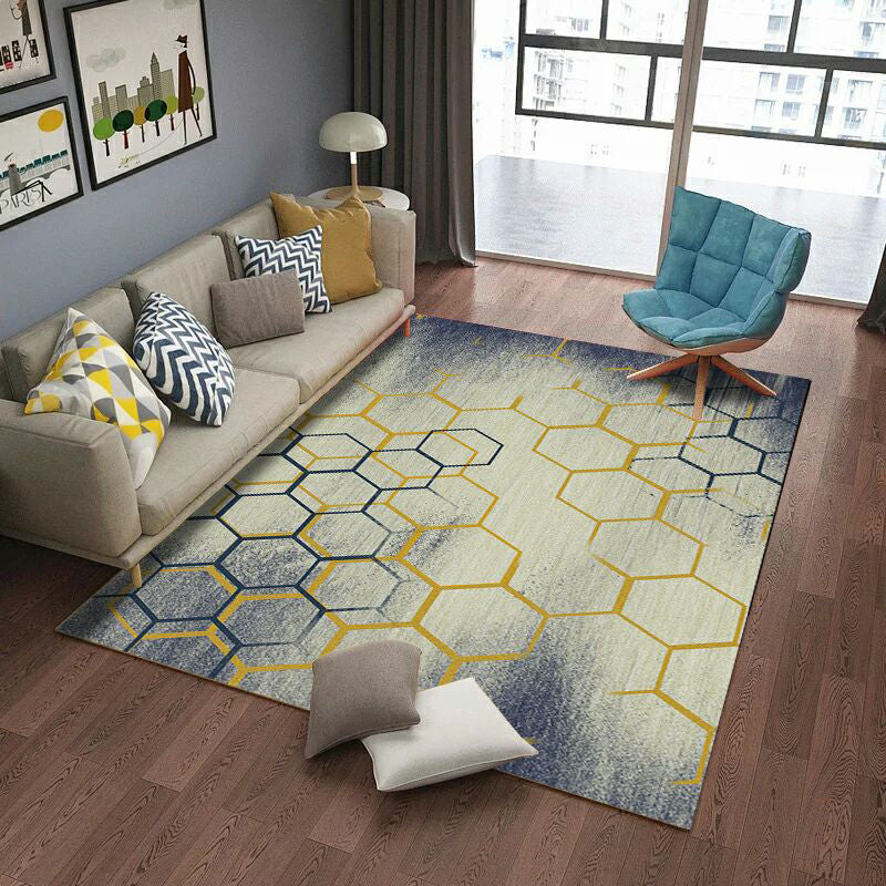 Aesthetics Abstract Area Rug Multi Colored Industrial Rug Synthetics Anti-Slip Stain Resistant Machine Washable Rug for Living Room Beige Clearhalo 'Area Rug' 'Rug' 2170861