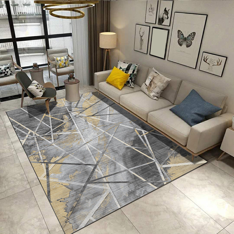 Steampunk Post-Expressionism Rug Multicolor Polypropylene Rug Non-Slip Stain Resistant Pet Friendly Area Carpet for Home Smoke Gray Clearhalo 'Area Rug' 'Rug' 2170978