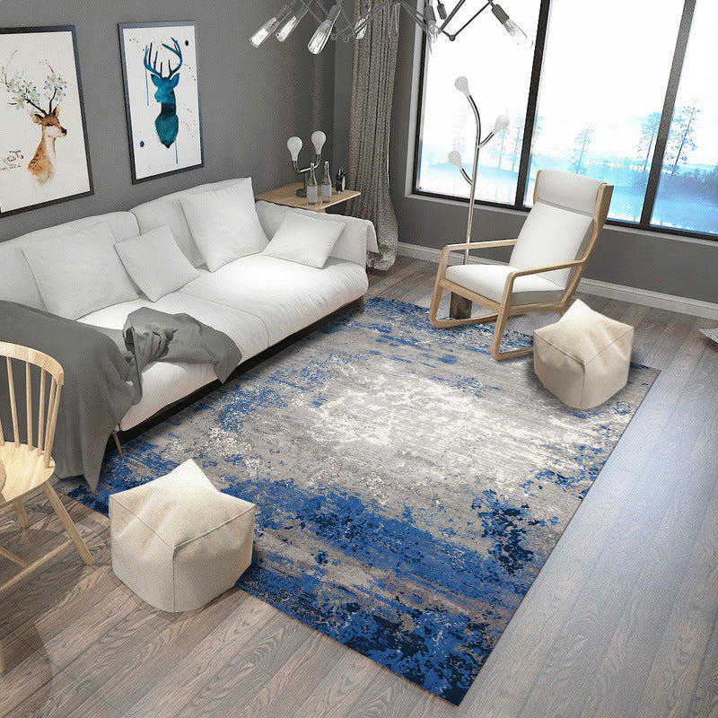 Steampunk Post-Expressionism Rug Multicolor Polypropylene Rug Non-Slip Stain Resistant Pet Friendly Area Carpet for Home Royal Blue Clearhalo 'Area Rug' 'Rug' 2170983