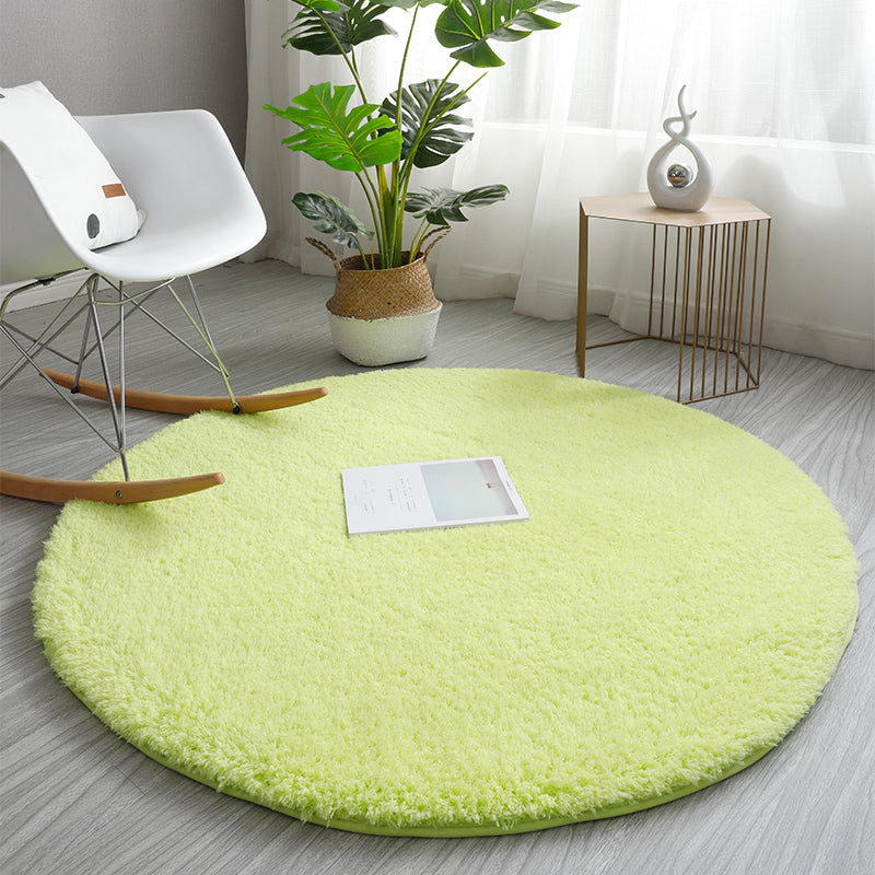 Relaxing Plain Rug Multi Colored Faux Wool Carpet Machine Washable Non-Slip Rug for Bedroom Fruit Green Clearhalo 'Area Rug' 'Casual' 'Rugs' Rug' 2171198