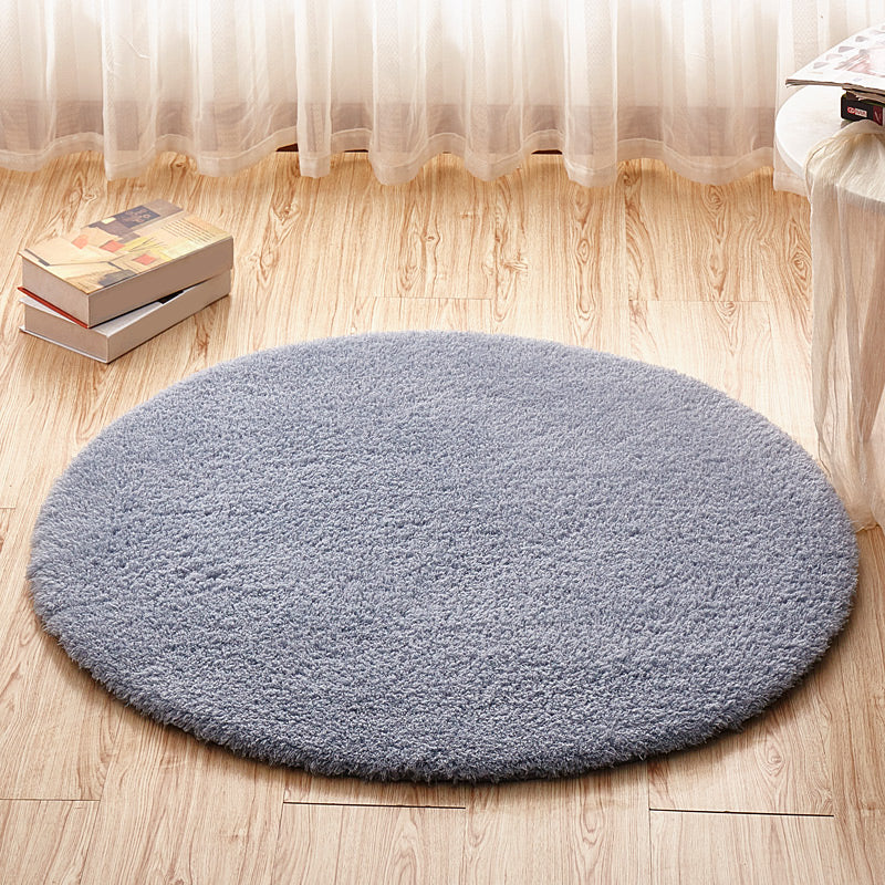 Simplicity Solid Color Rug Multicolor Faux Fleece Carpet Machine Wash Anti-Slip Backing Rug for Bedroom Blue Clearhalo 'Area Rug' 'Casual' 'Rugs' Rug' 2171246