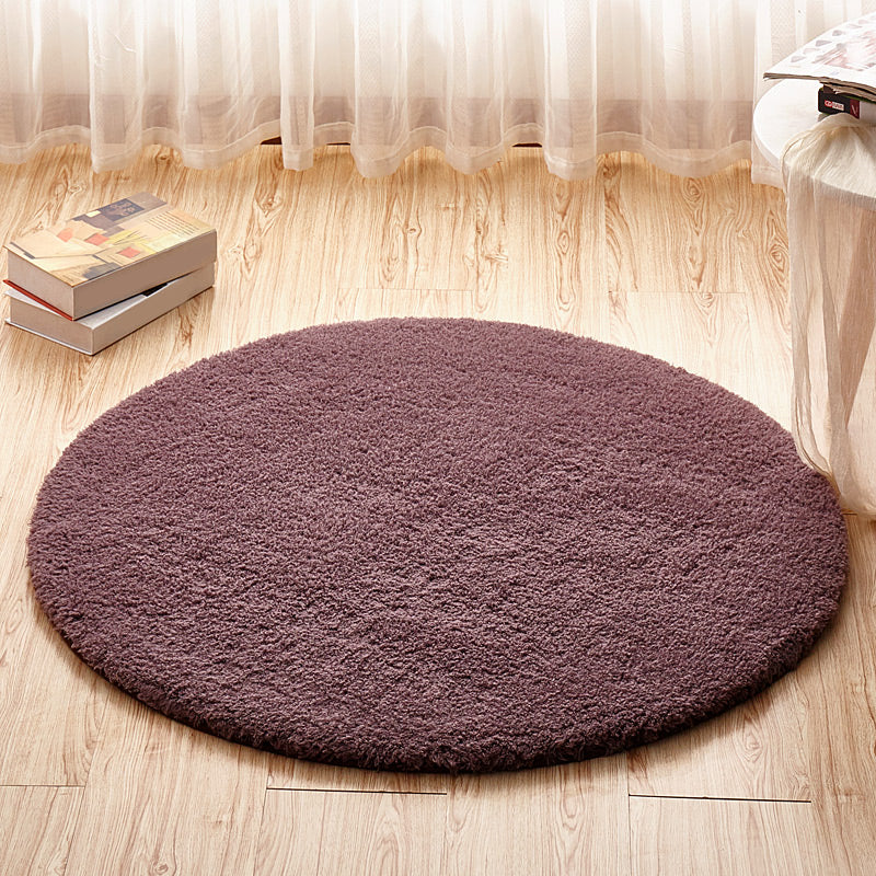 Simplicity Solid Color Rug Multicolor Faux Fleece Carpet Machine Wash Anti-Slip Backing Rug for Bedroom Purple Clearhalo 'Area Rug' 'Casual' 'Rugs' Rug' 2171257