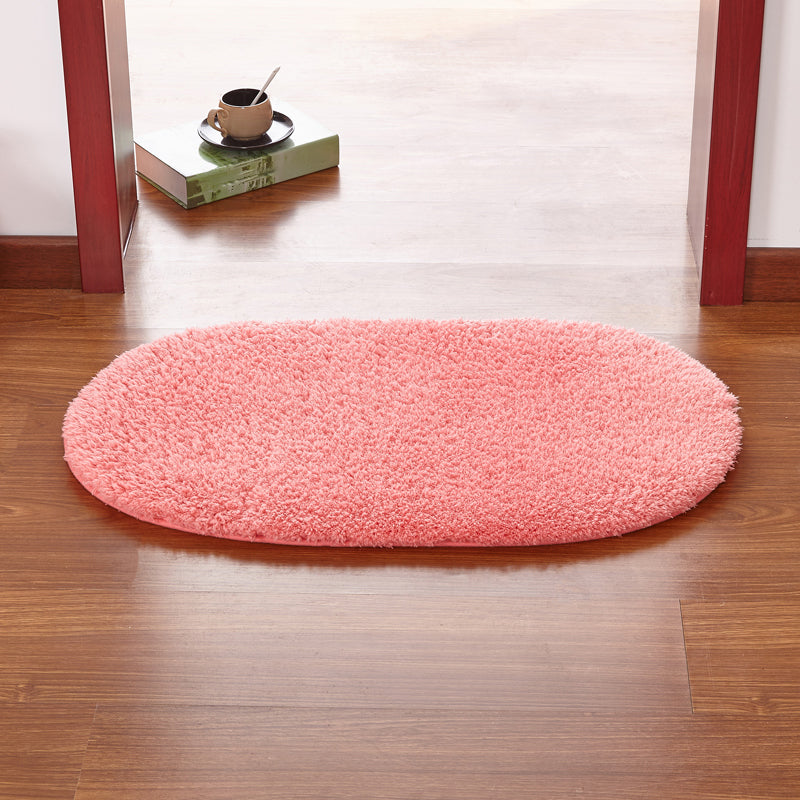 Multicolor Front Door Rug Casual Plain Carpet Faux Wool Anti-Slip Backing Handmade Rug Pink Clearhalo 'Area Rug' 'Casual' 'Rugs' Rug' 2171281