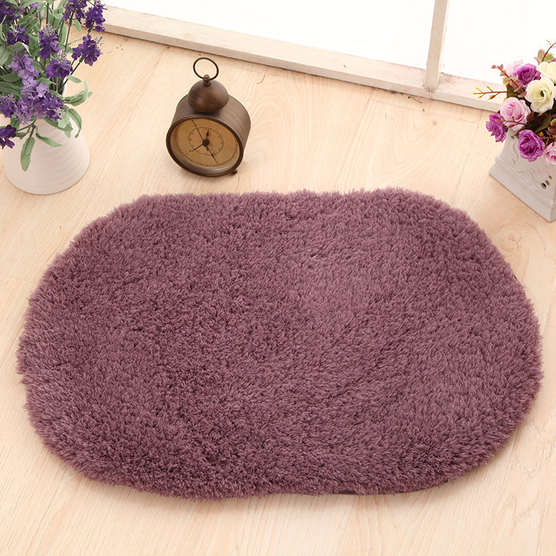 Minimalist Door Rug Multi Colored Plain Rug Polyester Anti-Slip Washable Pet Friendly Indoor Rug Purple Clearhalo 'Area Rug' 'Casual' 'Rugs' Rug' 2171286