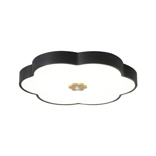12"/16" Dia Flower Flush Mount Fixture Modern Style Metal LED Black/White Ceiling Mounted Light with Acrylic Diffuser Clearhalo 'Ceiling Lights' 'Close To Ceiling Lights' 'Close to ceiling' 'Flush mount' Lighting' 217130