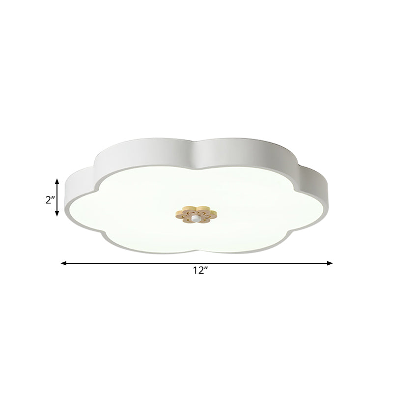 12"/16" Dia Flower Flush Mount Fixture Modern Style Metal LED Black/White Ceiling Mounted Light with Acrylic Diffuser Clearhalo 'Ceiling Lights' 'Close To Ceiling Lights' 'Close to ceiling' 'Flush mount' Lighting' 217136