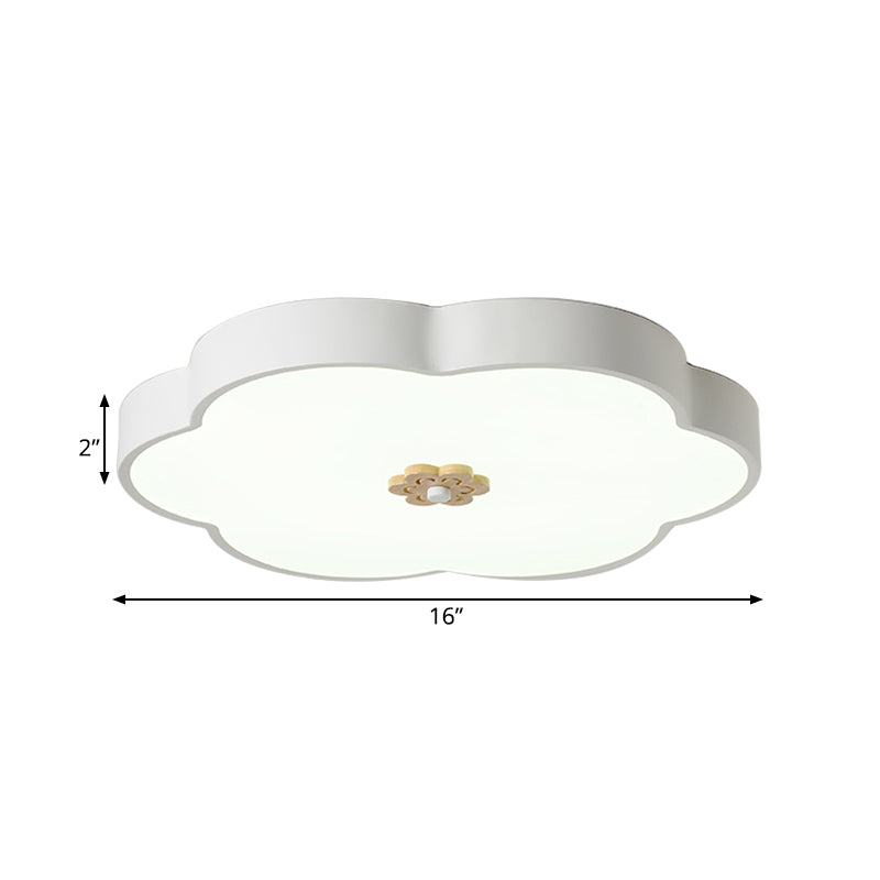 12"/16" Dia Flower Flush Mount Fixture Modern Style Metal LED Black/White Ceiling Mounted Light with Acrylic Diffuser Clearhalo 'Ceiling Lights' 'Close To Ceiling Lights' 'Close to ceiling' 'Flush mount' Lighting' 217137