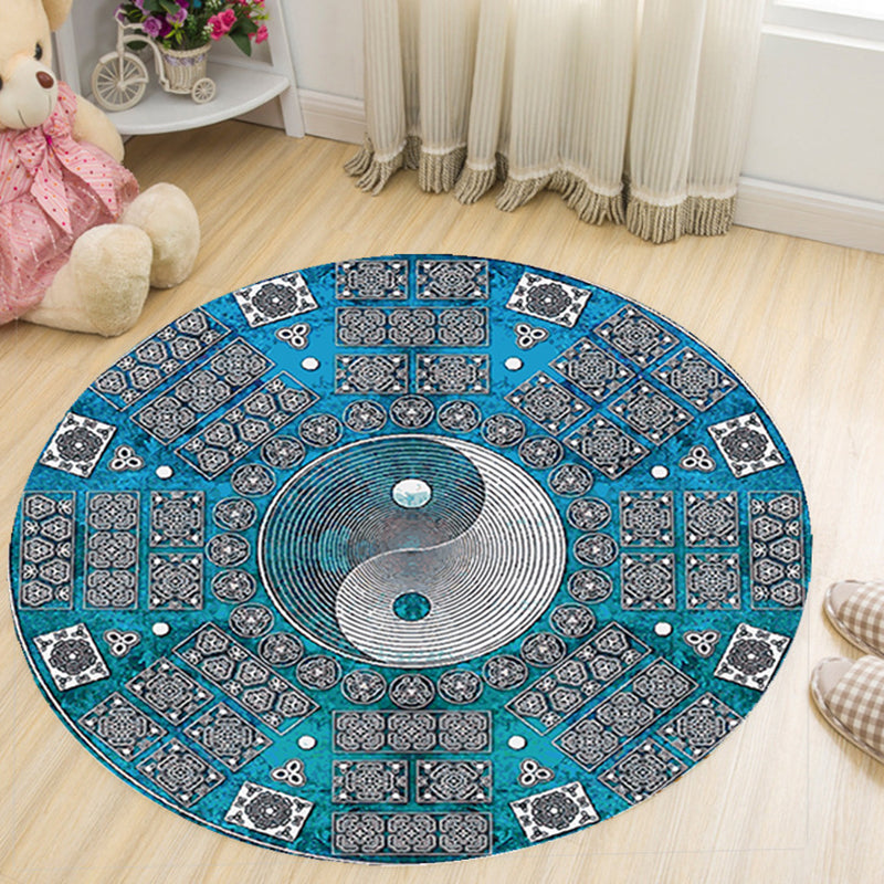 Vivid 3D Print Area Rug Multicolor Contemporary Rug Synthetics Pet Friendly Non-Slip Washable Rug for Bedroom Blue-Gray Clearhalo 'Area Rug' 'Rug' 2171417