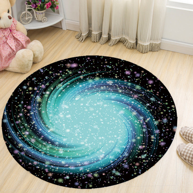 Vivid 3D Print Area Rug Multicolor Contemporary Rug Synthetics Pet Friendly Non-Slip Washable Rug for Bedroom Black-Blue Clearhalo 'Area Rug' 'Rug' 2171420