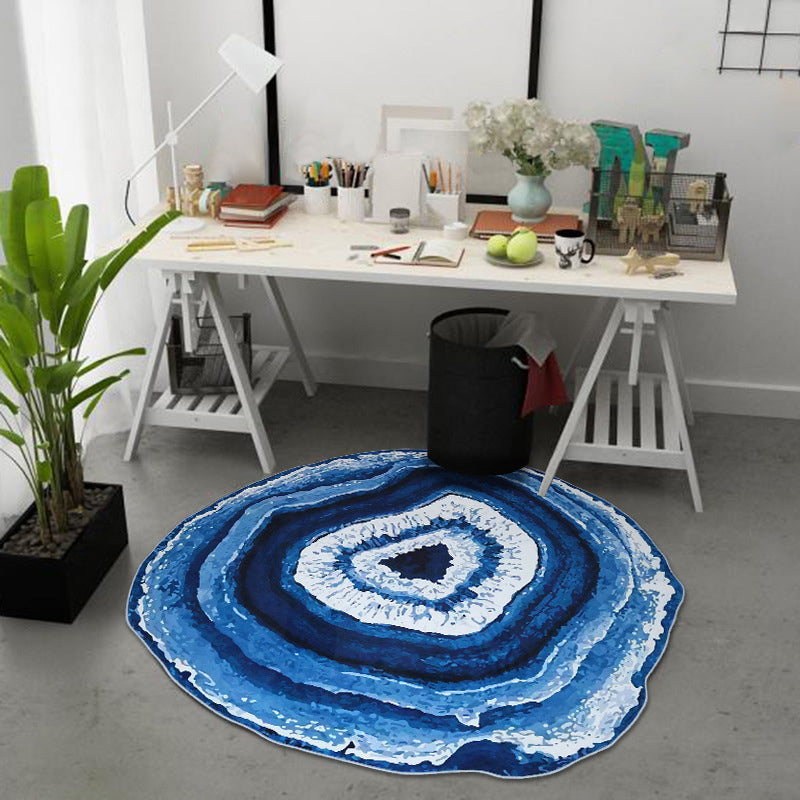 Multicolor 3D Tree Rings Rug Polypropylene Contemporary Rug Washable Non-Slip Backing Pet Friendly Rug for Great Room Blue Clearhalo 'Area Rug' 'Rug' 2171514