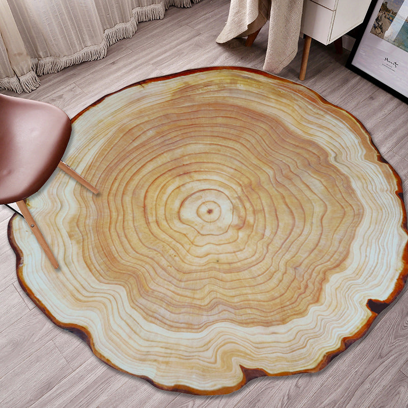 Multicolor 3D Tree Rings Rug Polypropylene Contemporary Rug Washable Non-Slip Backing Pet Friendly Rug for Great Room Khaki Clearhalo 'Area Rug' 'Rug' 2171515