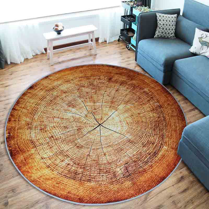 Multicolor 3D Tree Rings Rug Polypropylene Contemporary Rug Washable Non-Slip Backing Pet Friendly Rug for Great Room Orange Clearhalo 'Area Rug' 'Rug' 2171517