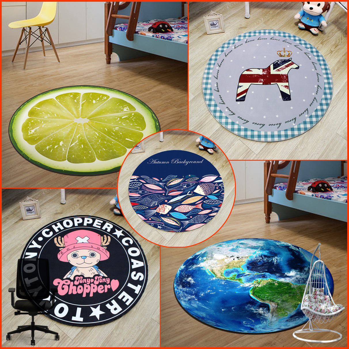 Unique 3D Cartoon Rug Multi Color Novelty Carpet Polypropylene Non-Slip Backing Stain Resistant Washable Rug for Bedroom Clearhalo 'Area Rug' 'Rug' 2171546