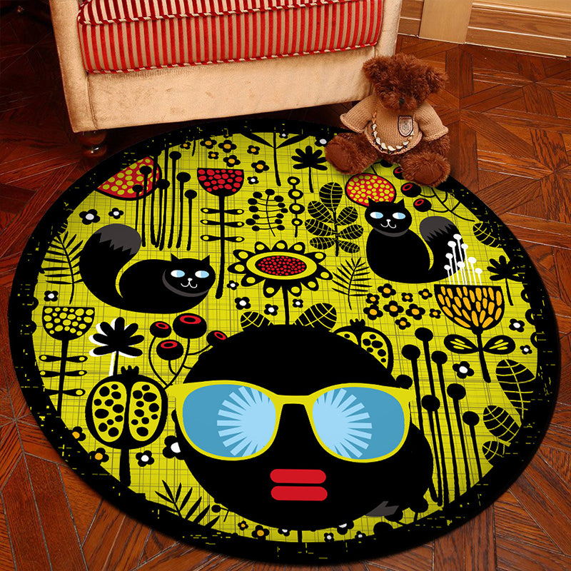 Unique 3D Cartoon Rug Multi Color Novelty Carpet Polypropylene Non-Slip Backing Stain Resistant Washable Rug for Bedroom Yellow Clearhalo 'Area Rug' 'Rug' 2171556