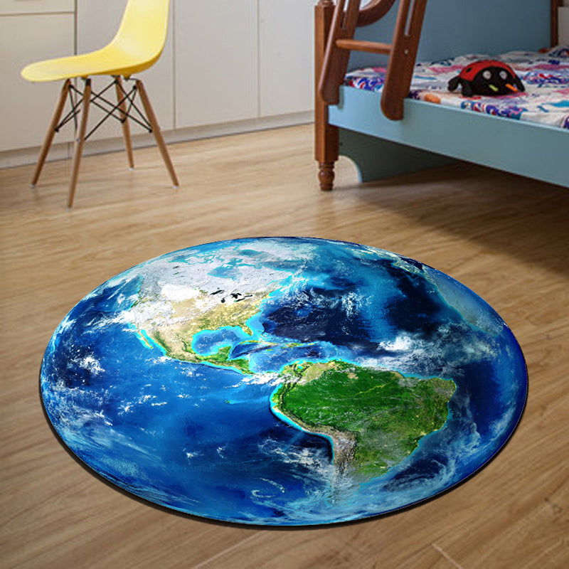 Unique 3D Cartoon Rug Multi Color Novelty Carpet Polypropylene Non-Slip Backing Stain Resistant Washable Rug for Bedroom Blue-Green Clearhalo 'Area Rug' 'Rug' 2171560