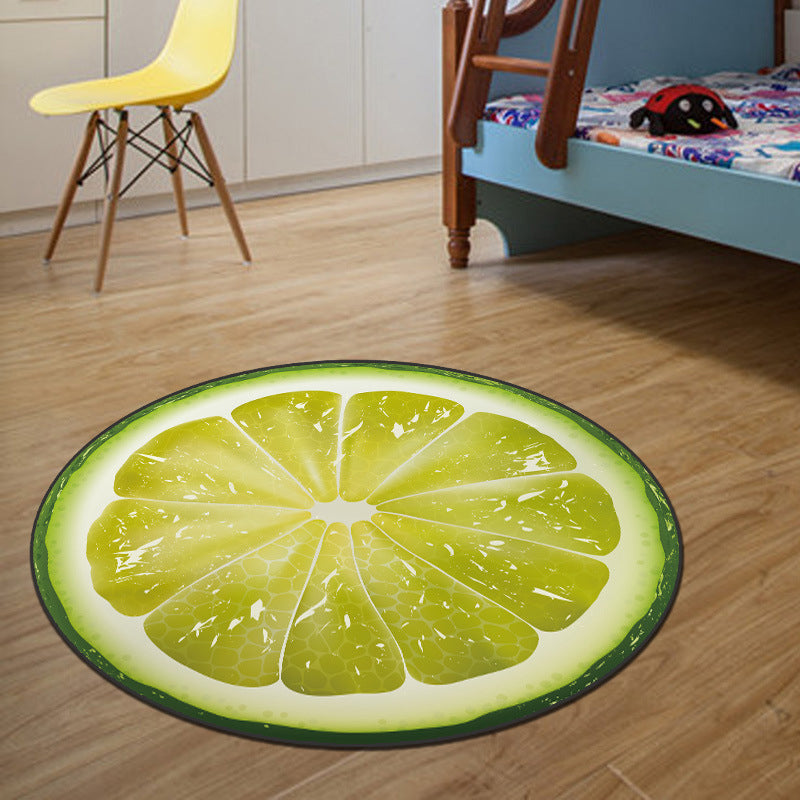 Unique 3D Cartoon Rug Multi Color Novelty Carpet Polypropylene Non-Slip Backing Stain Resistant Washable Rug for Bedroom Lemon Yellow Clearhalo 'Area Rug' 'Rug' 2171562