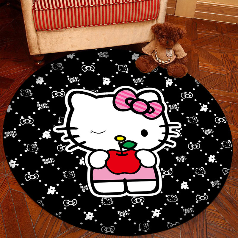 Unique 3D Cartoon Rug Multi Color Novelty Carpet Polypropylene Non-Slip Backing Stain Resistant Washable Rug for Bedroom Black-Pink Clearhalo 'Area Rug' 'Rug' 2171571