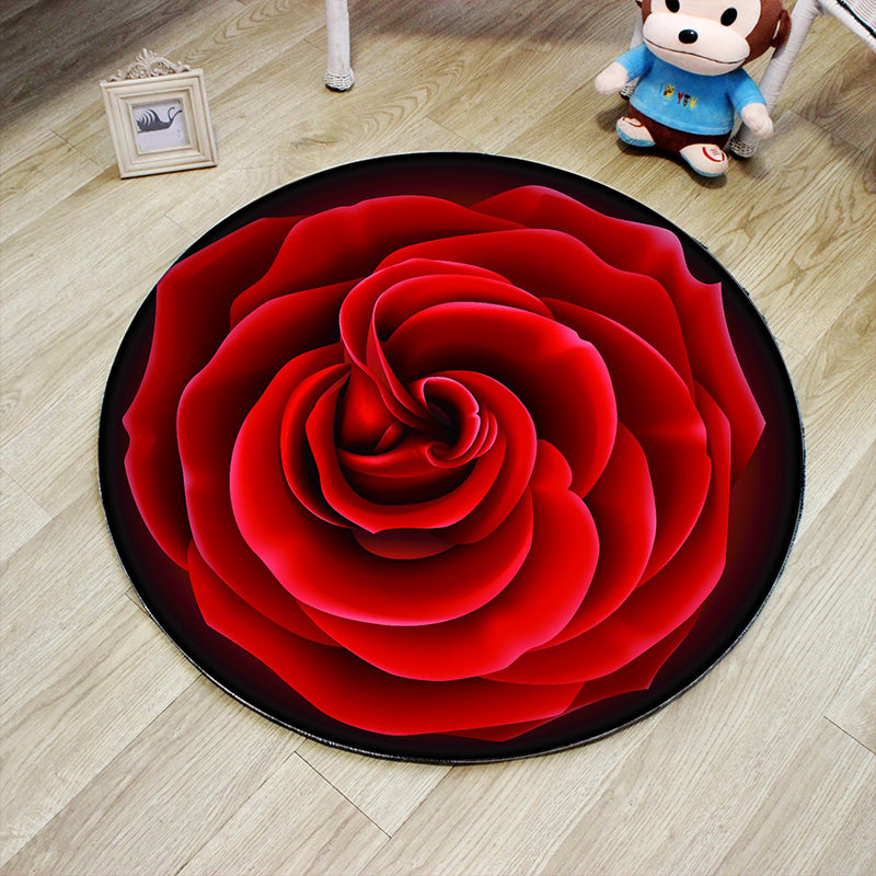 Unique 3D Cartoon Rug Multi Color Novelty Carpet Polypropylene Non-Slip Backing Stain Resistant Washable Rug for Bedroom Red-Black Clearhalo 'Area Rug' 'Rug' 2171572