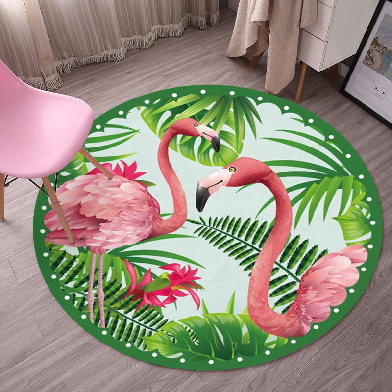 Tropical Flamingo Rug Multicolor Synthetics Carpet Washable Anti-Slip Backing Pet Friendly Rug for Living Room Pink Design 4 Clearhalo 'Area Rug' 'Rug' 2171692