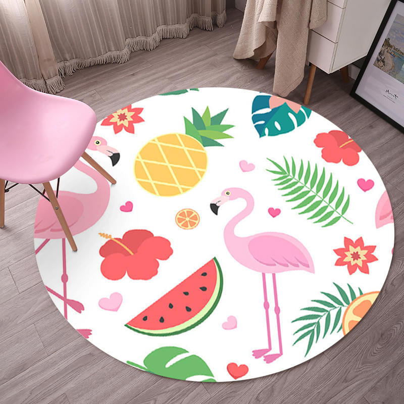 Tropical Flamingo Rug Multicolor Synthetics Carpet Washable Anti-Slip Backing Pet Friendly Rug for Living Room Pink Design 6 Clearhalo 'Area Rug' 'Rug' 2171693