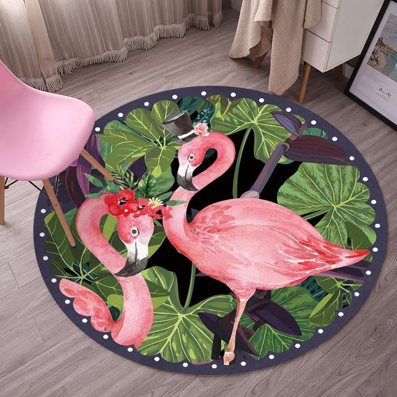 Tropical Flamingo Rug Multicolor Synthetics Carpet Washable Anti-Slip Backing Pet Friendly Rug for Living Room Pink Design 8 Clearhalo 'Area Rug' 'Rug' 2171694