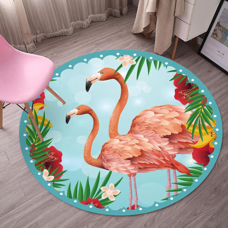 Tropical Flamingo Rug Multicolor Synthetics Carpet Washable Anti-Slip Backing Pet Friendly Rug for Living Room Pink Design 5 Clearhalo 'Area Rug' 'Rug' 2171698