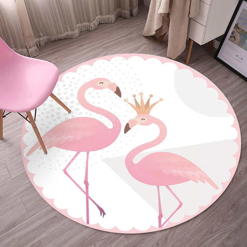 Tropical Flamingo Rug Multicolor Synthetics Carpet Washable Anti-Slip Backing Pet Friendly Rug for Living Room Pink Design 1 Clearhalo 'Area Rug' 'Rug' 2171700