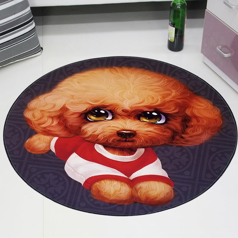 Cute Pet Patterned Rug Multi Colored Cartoon Carpet Cotton Stain Resistant Non-Slip Backing Pet Friendly Rug for Bedroom Brown Clearhalo 'Area Rug' 'Modern' 'Rugs' Rug' 2171708