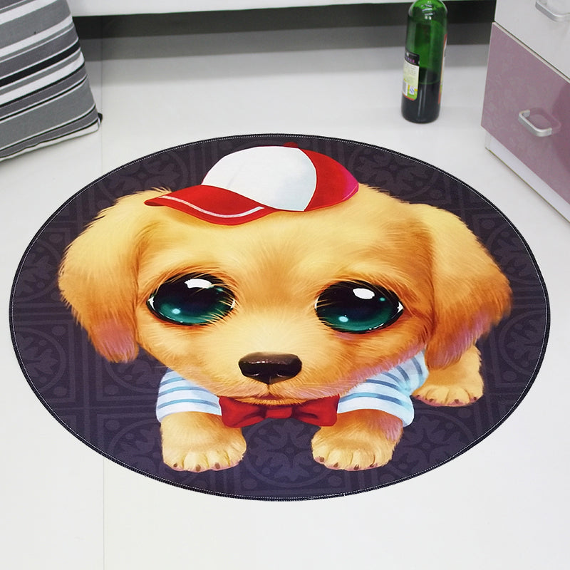 Cute Pet Patterned Rug Multi Colored Cartoon Carpet Cotton Stain Resistant Non-Slip Backing Pet Friendly Rug for Bedroom Camel Clearhalo 'Area Rug' 'Modern' 'Rugs' Rug' 2171712