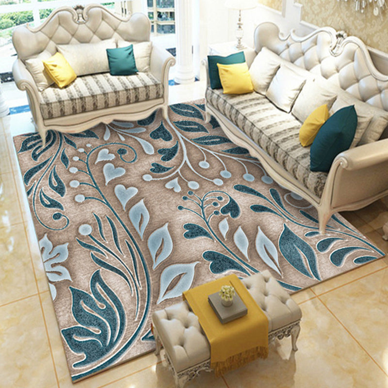 Casual Digital Print Floral Rug Multi-Color Modern Rug Polyester Stain Resistant Anti-Slip Backing Washable Carpet for Great Room Light Camel Clearhalo 'Area Rug' 'Modern' 'Rugs' Rug' 2171722