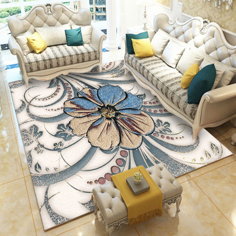 Casual Digital Print Floral Rug Multi-Color Modern Rug Polyester Stain Resistant Anti-Slip Backing Washable Carpet for Great Room Dark Camel Clearhalo 'Area Rug' 'Modern' 'Rugs' Rug' 2171729