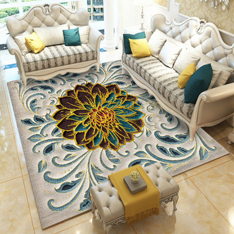 Casual Digital Print Floral Rug Multi-Color Modern Rug Polyester Stain Resistant Anti-Slip Backing Washable Carpet for Great Room Camel Clearhalo 'Area Rug' 'Modern' 'Rugs' Rug' 2171730